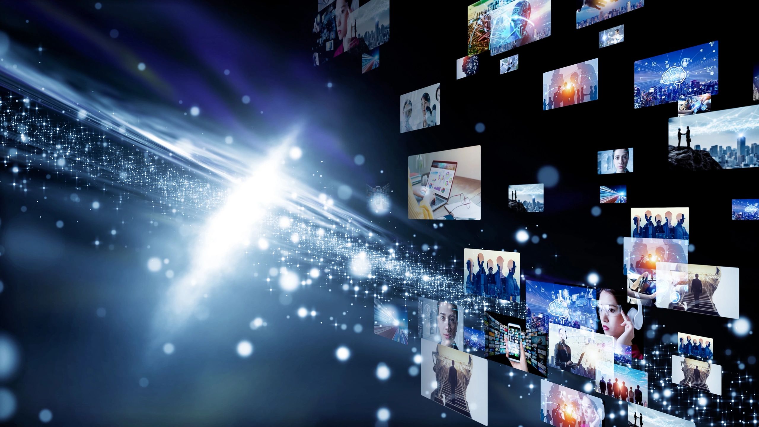 Visual contents concept. Social networking service.