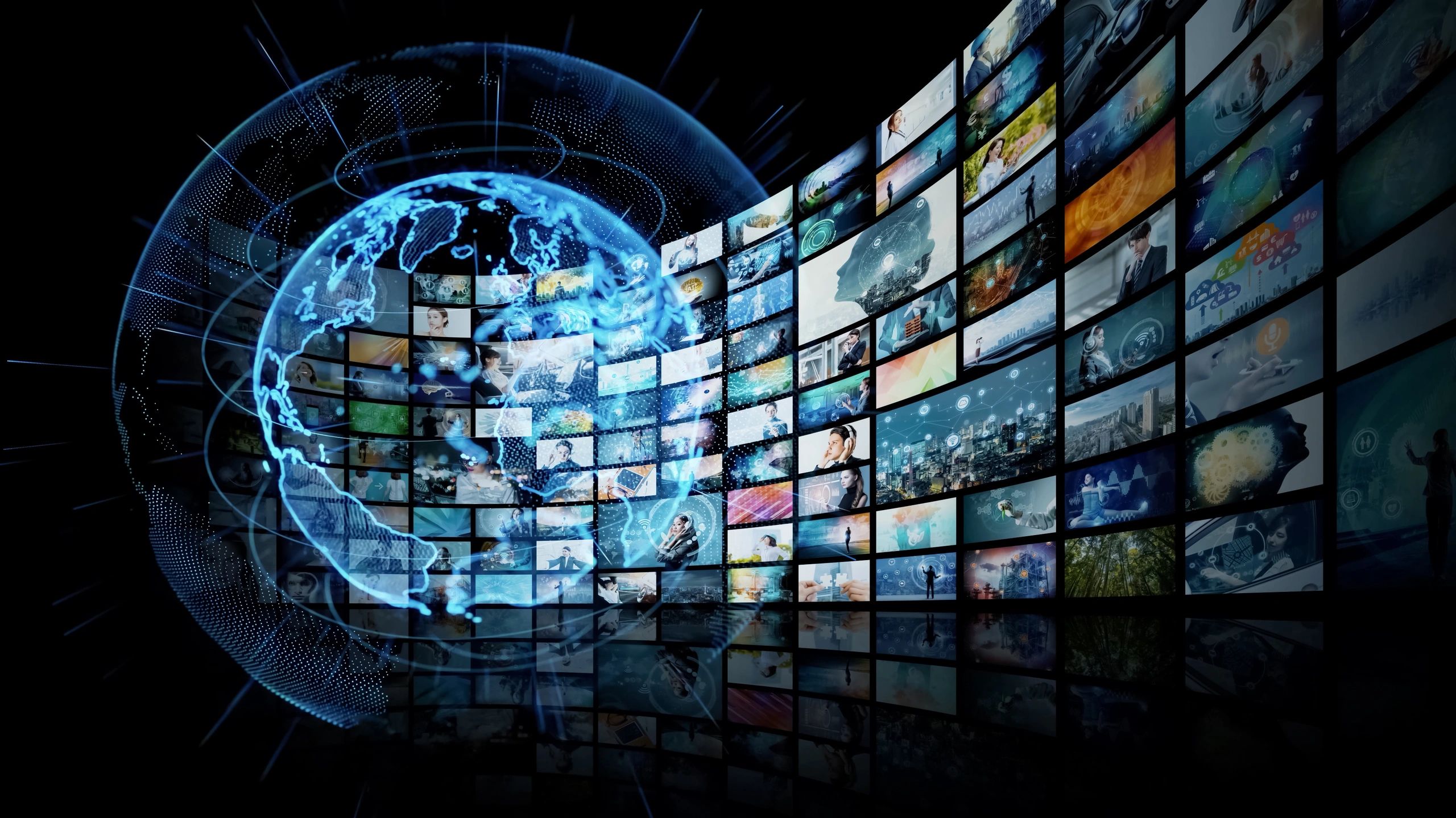 Visual contents concept. Social networking service. Streaming video.